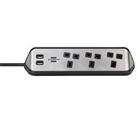 Estilo 3 Gang Corner Mains Extension with USB 2x USB A 250V AC 13A 2m 1153593410