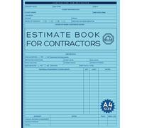 Estimate Book Contractor: Helps Small Business Owners to Provide Job Quotes for Work Sites such as Construction, Roofing, Painting & More