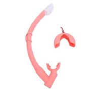 Estink 2 in 1 Soft Flexible Silicone Freediving Snorkel Tube for Scuba Diving, Roll Up Folding Snorkel Ideal for Beginners, Premium Material (Roseate)