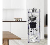 Estink 5 Tier Carbon Steel Pan Rack Stand, Metal Wire Shelving Kitchen Pot Organizer, 40x14in Storage Saucepan Stand