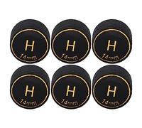 Estink 6pcs Pool Cue Tips Professional Black PU Replacement Wear Resistant 14mm for Billiard Games, Recreation Areas (H)
