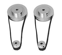 Estink Aluminum Timing Pulley Set High Performance Synchronous Wheel with 280mm Length 6mm Width Timing Belt for 3D Printer (5mm / 0.2in Bore)