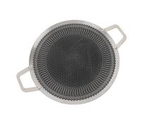 Estink Anti Stick Stainless Steel BBQ Griddle Pan for Versatile Cooking, Compatible with Induction Gas Halogen Electric Ceramic, Ideal for Family Gatherings (38cm)