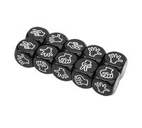 Estink Antioxidant Finger Guessing Game 10Pcs Dice Set for Board Game Education, Plastic Material for Family Entertainment and School Supplies (Black)