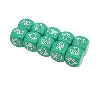Estink Antioxidant Finger Guessing Game 10Pcs Dice Set for Board Game Education, Plastic Material for Family Entertainment and School Supplies (Green)