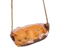 Estink Cat Figurine Resin Kitten Statue Lovely Garden Decor for Indoor Outdoor Home Decoration (Yellow Cat)