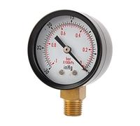 Estink Dual Scale Pressure Gauge, 2 Inch Dial, PSI/Bar Vacuum Measurement, 1/4 NPT Lower Mount, for Air Compressor Water Oil Gas, 30 Hg Vacuum/kpa, 4/3/4% Accuracy