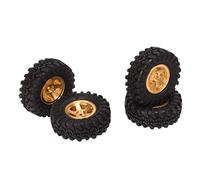 Estink Durable 1 Inch RC Crawler Wheels for FCX24 1/18 /24, Strong Grip RC Wheel Hub Tires, 4pcs (Gold)