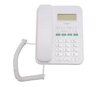 Estink English Corded Telephone Clear LCD Display 4 Levels Volume 5 Levels LCD Brightness Adjustment Plug and Play[Senior Citizens] (White)