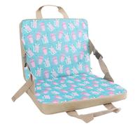 Estink Foldable Stadium Cushion with Colorful Floral Design, Portable Bleacher Chair for Fishing Camping, 600D Oxford Fabric (Blue)