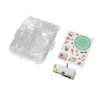 Estink Hard Shell Strap Instant Camera Clear Case Sticker Kit for Fujifilm Mini12 Camera. Personalized Design and Shoulder Strap for Creative Photographers (Green)