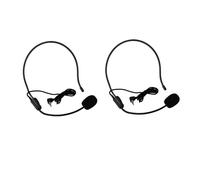 Estink Head Microphone, 3.5mm Wired Headworn Mic Set of 2, Mini Condenser Hands-Free Microphone for Presentation Karaoke Lessons Tourist Guide