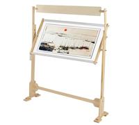 Estink Large Size Embroidery Stand, Cross Stitch Floor Stand Wooden Embroidery Frame 360 Degrees Rotatable Needlework Stand with 5 Adjustable Height Level for Cross Stitch Needle Work