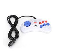 Estink Mini Handheld Game Console, Ergonomic Gaming Controller Gamepad White for Sega, with Turbo Function, Comfortable Hand Feeling