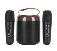 Estink Mini Karaoke Machine Lightweight and Stylish Speaker with 2 Wireless Microphones, Portable Karaoke Machine for Parties, Mini Set (Black)