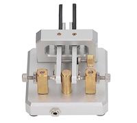 Estink Morse Code Key Double Paddle Automatic CW Shortwave Telegram Tapper for Training - Durable Stainless Steel, Brass, and Carbon Fiber Material (Silver)