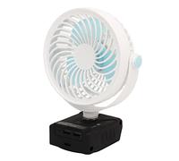 Estink Portable Lithium Battery Powered Small Electric Fan with 2 USB Charging Ports - 5in Cordless Fan for Camping and Industrial Projects (White)