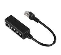 Estink RJ45 Ethernet Cable Splitter Adapter, Ethernet Splitter 1 Male To 3 Female Port Ethernet Extension Cord Cable Adapter LAN Splitter for Cat5, Cat5e, Cat6, Cat7, Black