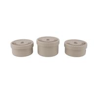 Estink Stainless Steel Insulated Food Container Portable Proof Sealed Box for Office School, Beige 316 Stainless Steel (3 Box)