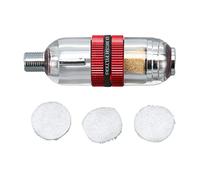 Estink Water Oil Separator Efficient Filter Airbrush Filter Replacement for Spray Gun, Easy to Install for Spray Gun Enthusiasts, Copper/Plastic Material (Red)