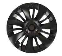 Estink Wheel Hub Cap Replacement Fit for Model Y 2021-2023, Low Wind Design with Durable ABS Material, 4 Pack (Matte Black)