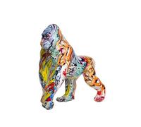 ESTINTENG Colorful Gorilla Ornaments, Creative Resin Crafts, Animal Sculptures, Home Furnishings, Living Room Model Room Decorations-Graffiti Gorilla