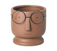 ESTINTENG Nordic Cartoon Cute Ceramic Flower Pot, Fashionable and Simple Personality, Artistic Vase, Dry Flowers, Indoor Green Plants, Potted Plants-Portrait Flower Pot Large Dark Brown