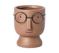 ESTINTENG Nordic Cartoon Cute Ceramic Flower Pot, Fashionable and Simple Personality, Artistic Vase, Dry Flowers, Indoor Green Plants, Potted Plants-Portrait Flower Pot Small Dark Brown