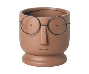 ESTINTENG Nordic Cartoon Cute Ceramic Flower Pot, Fashionable and Simple Personality, Artistic Vase, Dry Flowers, Indoor Green Plants, Potted Plants-Portrait Flower Pot Large Dark Brown