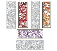 Estivaux 3 PCS Flowers Leaves Frame Cutting Dies for Card Making, Rectangular Frame Bookmark Dies With Vines Flowers, Metal Embossing Template for Scrapbooking DIY Cards Album Crafts Supplies