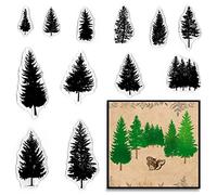 Estivaux Pine Trees Clear Stamps for Card Making and Journaling, Evergreens Trees Rubber Stamps Pines Plants Stamps for Scrapbooking DIY Cards Album Crafts Supplies