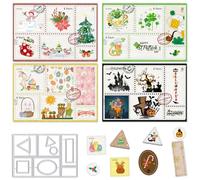 Estivaux Rectangles Labels Banner Die Cuts for Card Making, Words Tab Note Cutting Dies Card Frame Dies Stencils Embossing Template for Scrapbooking DIY Cards Album Crafts Supplies