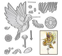 Estivaux Robot Gear Birds Die Cuts for Card Making, Mechanical Bird Cutting Dies Sets Floral Gear Clockwork Dies Stencils Embossing Template for Scrapbooking DIY Cards Album Crafts Supplies