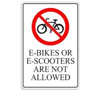 Estiyond E Bikes Or E Scooters Are Not Allowed Metal Sign With Symbol, Aluminum Uv Printed,4 Pre-Drilled Holes For Car, Business, Home, Office Indoor, Or Outdoor Use 8"" X 12"", black-2