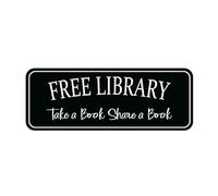 Estiyond Free Library Take A Book Share A Book Graphic Sign,Self Adhesive Sign For Front Door Or Wall 10 X 3 Inch Quick And Easy Installation Design For Home Office Business, Acrylic Heart-1