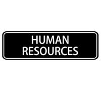 Estiyond Human Resources Sign,10 X 3 Inches Acrylic Plaque With Strong Adhesives For Door Offices Businesses House Home Outdoor, White Letters On Black Background