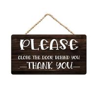 Estiyond Rustic Please Close The Door Behind You Thank You Wood Decor Sign, Farmhouse Printed Wall Art, Wall Decor Home Hanging Wall Decor Retro Metal Tin Sign 8X12 Inches