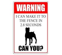 Estiyond Warning Sign Cane Corso Dog Gifts,I Can Make It To The Fence In 2.8 Seconds Can You,Aluminum Tin Outdoor Sign,Beware Of Dog Signs Wall Decor Gift 12X8 Inch, black-3
