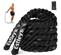 Estleys 5lb Weighted Jump Rope for Men and Women, Adult Heavy Skipping Rope, Heavy Jump Ropes for Home Workout, Weight Loss, Shaping Body, Total Body Workout Equipment (Black & Grey)