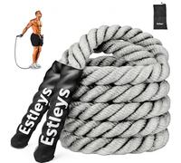 Estleys 5lb Weighted Jump Rope for Men and Women, Adult Heavy Skipping Rope, Heavy Jump Ropes for Home Workout, Weight Loss, Shaping Body, Total Body Workout Equipment (All Grey)