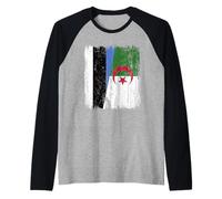 Estonia Algeria Half Flag Estonian Algerian Heritage Raglan Baseball Tee