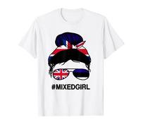 Estonia British Uk Flag - Uk Estonian Messy Bun T-Shirt