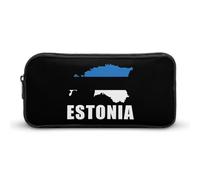 Estonia Estonian Map Flag Pen Toiletry Bag Pencil Case Box Makeup Pouch Travel Cosmetic Organizer Purse