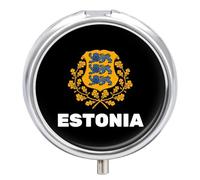 Estonia Estonian National Emblem Small Pill Box Case 3 Compartment 2"