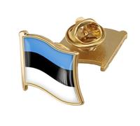 Estonia Flag Brooch Enamel Lapel Pin Brooch - Estonia National Emblem Lapel Badge Armband,Classic Butterfly Button Lapel Pin Brooch,A,One Size