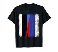Estonia Russia Half Flag Estonian Russian Jersey T-Shirt