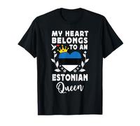 Estonian Queen Estonian Wife Girlfriend Estonia Flag T-Shirt