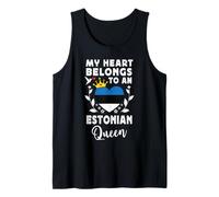 Estonian Queen Estonian Wife Girlfriend Estonia Flag Tank Top