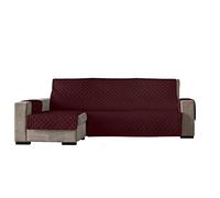 Estoralis Eden | Modern Chaise Longue Cover | Red Quilted Fabric | Chaisse Longue 290 cm Left Arm Fabric Size 290 x 255 cm (WxH) | Protector for All Types of Sofas