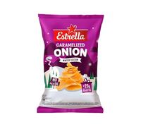 Estrella - Crinkle Cut Potato Chips with Caramelised Onion 200g | Ridged Crisps | Gourmet Sharing Snack